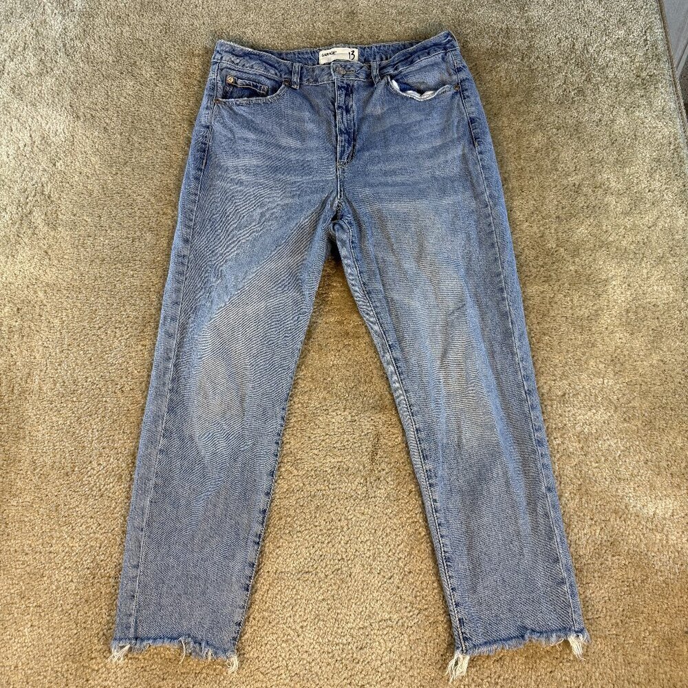 Garage Womens Jeans Size 13 Blue Denim High Rise Straight Ankle Stretch F499